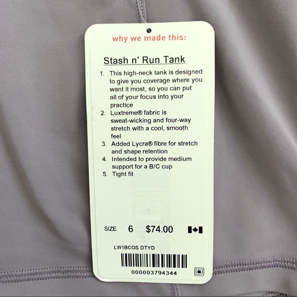 NWT Lululemon Stash n Run Tank - Picture 7 of 9